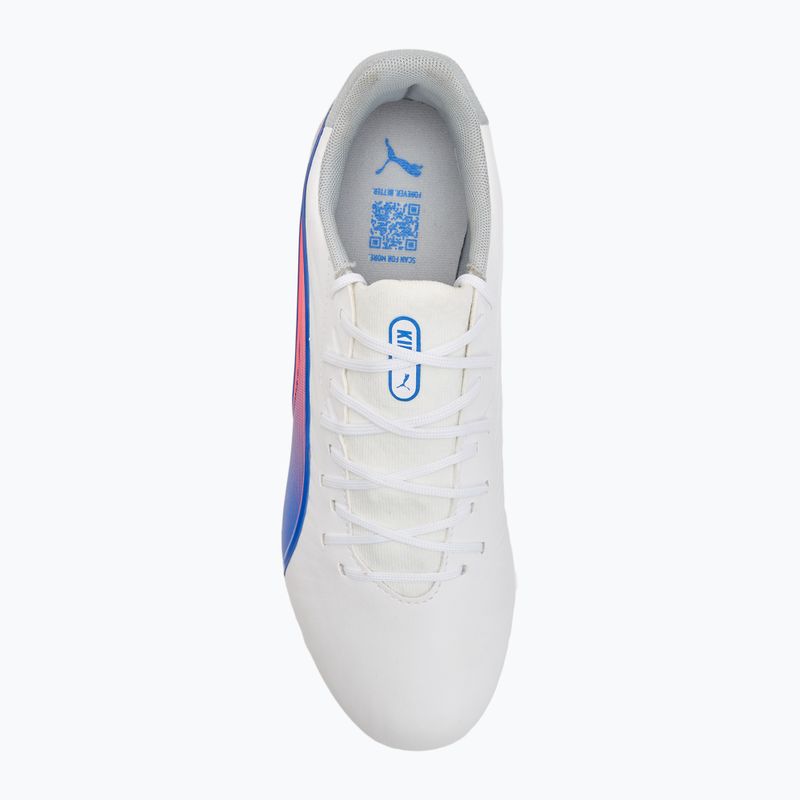 Кросівки футбольні PUMA King Match FG/AG puma white/bluemazing/flat light grey/sunset glow 5