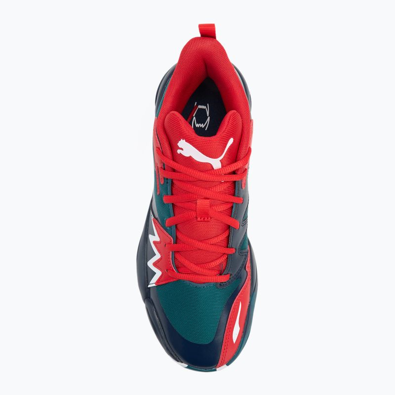 Кросівки баскетбольні чоловічі PUMA Genetics club navy/cold green/for all time red 5