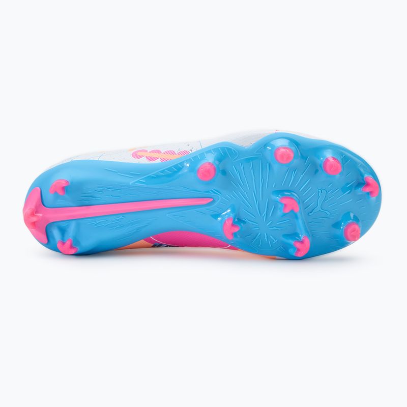 Дитячі футбольні бутси PUMA Ultra 5 Match Vol. Up FG/AG Jr білі/світло-блакитні PUMA Ultra 5 Match Vol. Up FG/AG Jr 4