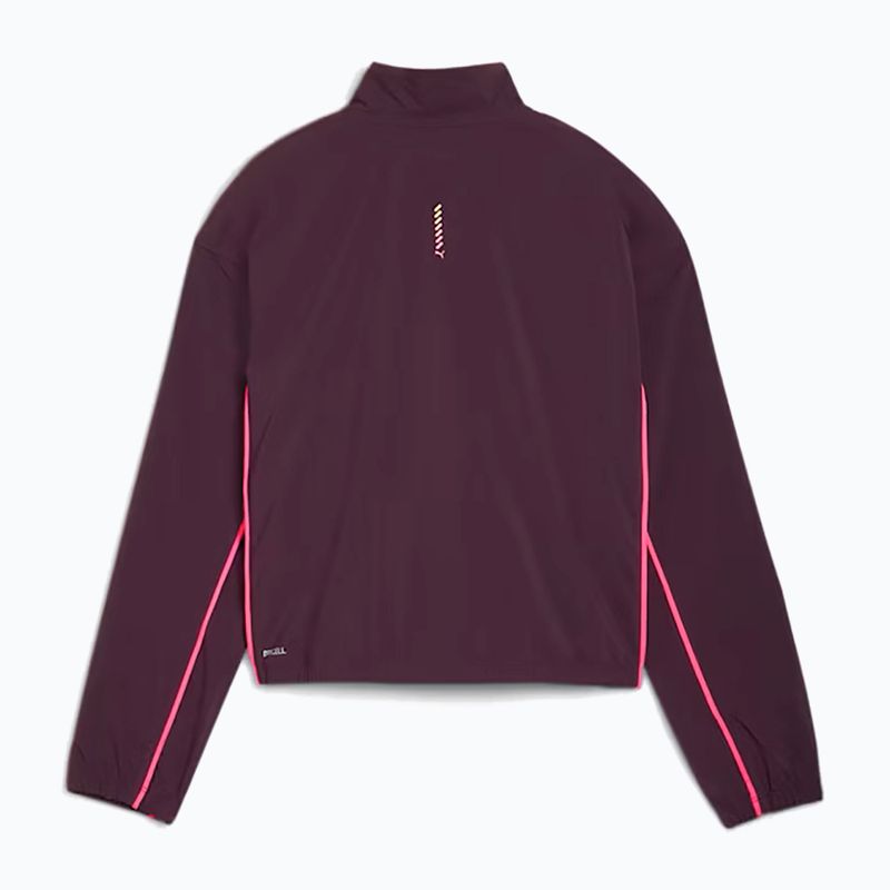 Куртка для бігу жіноча PUMA Run For Her Fashion Woven 1/2 ZIP midnight plum/ sunset glow 2