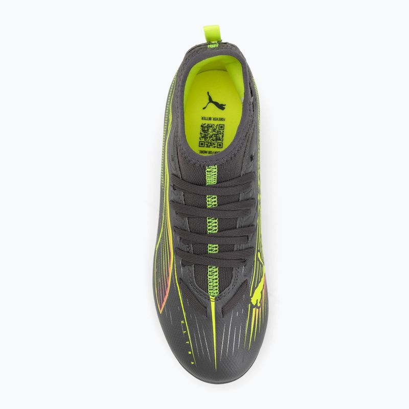 Кросівки футбольні дитячі PUMA Ultra 5 Match FG/AG Jr matte aged silver/yellow alert/puma aged silver 5