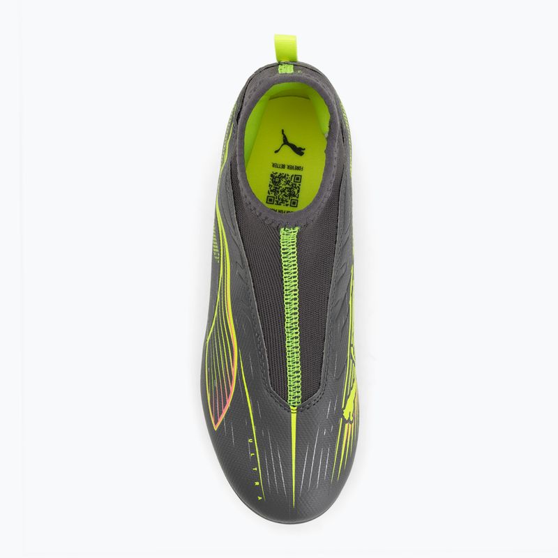 Кросівки футбольні дитячі PUMA Ultra 5 Match+ LL FG/AG Jr matte aged silver/yellow alert/puma aged silver 5