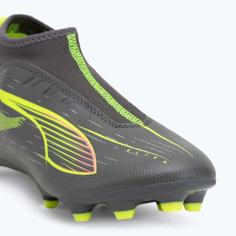 Кросівки футбольні дитячі PUMA Ultra 5 Match+ LL FG/AG Jr matte aged silver/yellow alert/puma aged silver 7