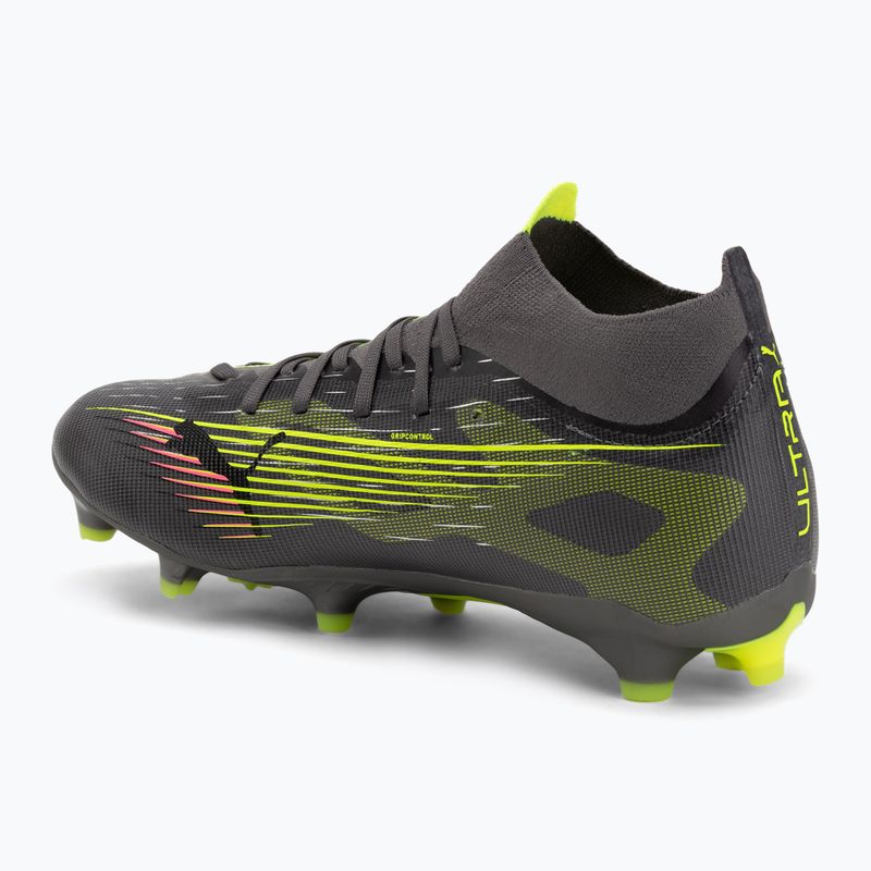 Кросівки футбольні чоловічі PUMA Ultra 5 Match+ FG/AG matte aged silver/yellow alert/puma aged silver 3
