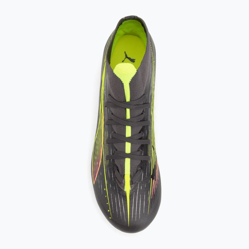 Кросівки футбольні чоловічі PUMA Ultra 5 Match+ FG/AG matte aged silver/yellow alert/puma aged silver 5