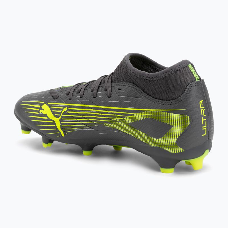 Кросівки футбольні чоловічі PUMA Ultra 5 Play+ FG/AG matte aged silver/yellow alert/puma aged silver 3