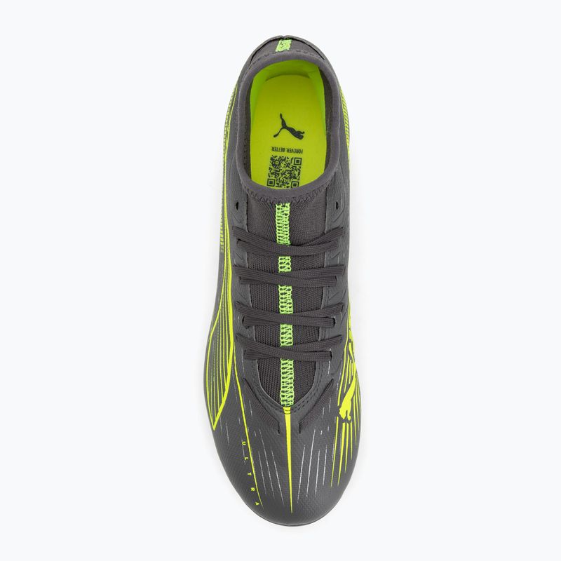 Кросівки футбольні чоловічі PUMA Ultra 5 Play+ FG/AG matte aged silver/yellow alert/puma aged silver 5