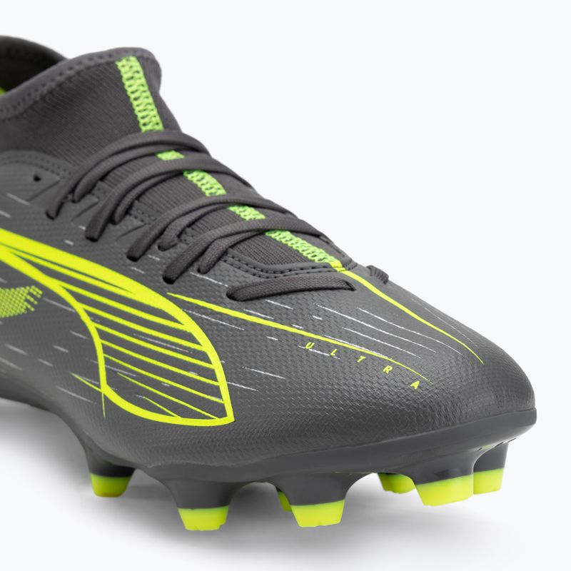 Кросівки футбольні чоловічі PUMA Ultra 5 Play+ FG/AG matte aged silver/yellow alert/puma aged silver 7