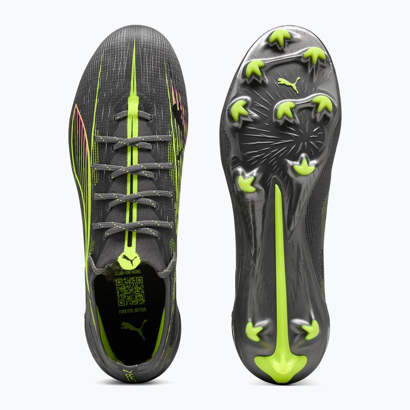 Кросівки футбольні чоловічі PUMA Ultra 5 Ultimate FG matte aged silver/yellow alert/sun struck 3