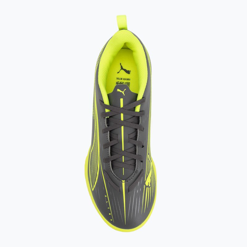 Кросівки футбольні дитячі PUMA Ultra 5 Play IT Jr matte aged silver/yellow alert/puma aged silver 5