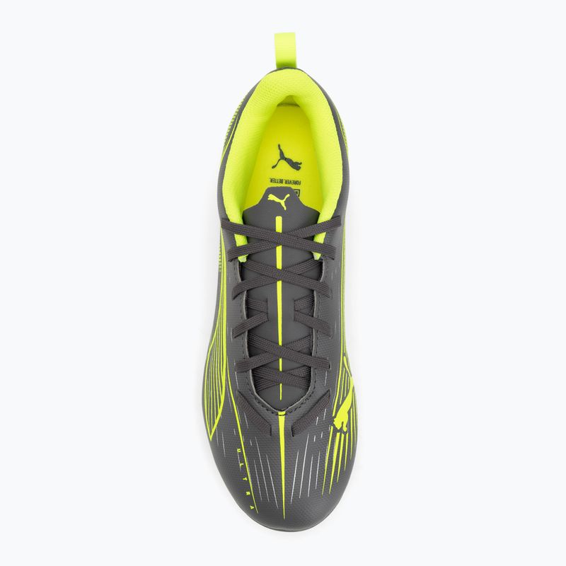 Кросівки футбольні дитячі PUMA Ultra 5 Play FG/AG Jr matte aged silver/yellow alert/puma aged silver 5