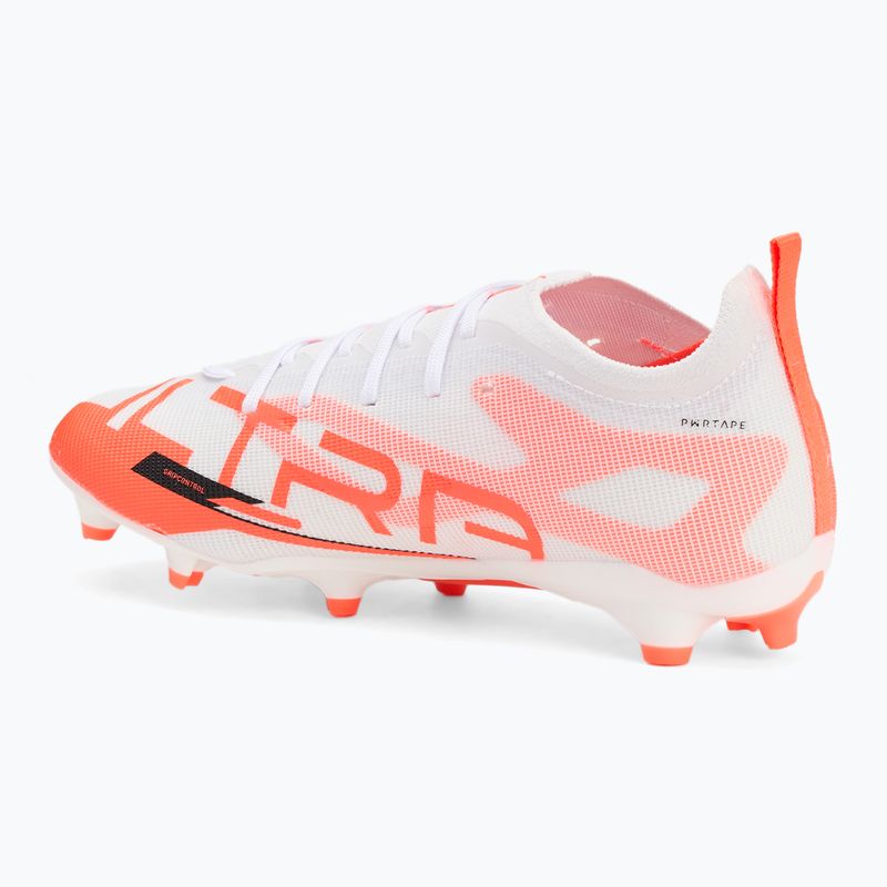 Кросівки футбольні дитячі PUMA Ultra 5 Pro FG/AG Jr puma white/puma black/glowing red 3