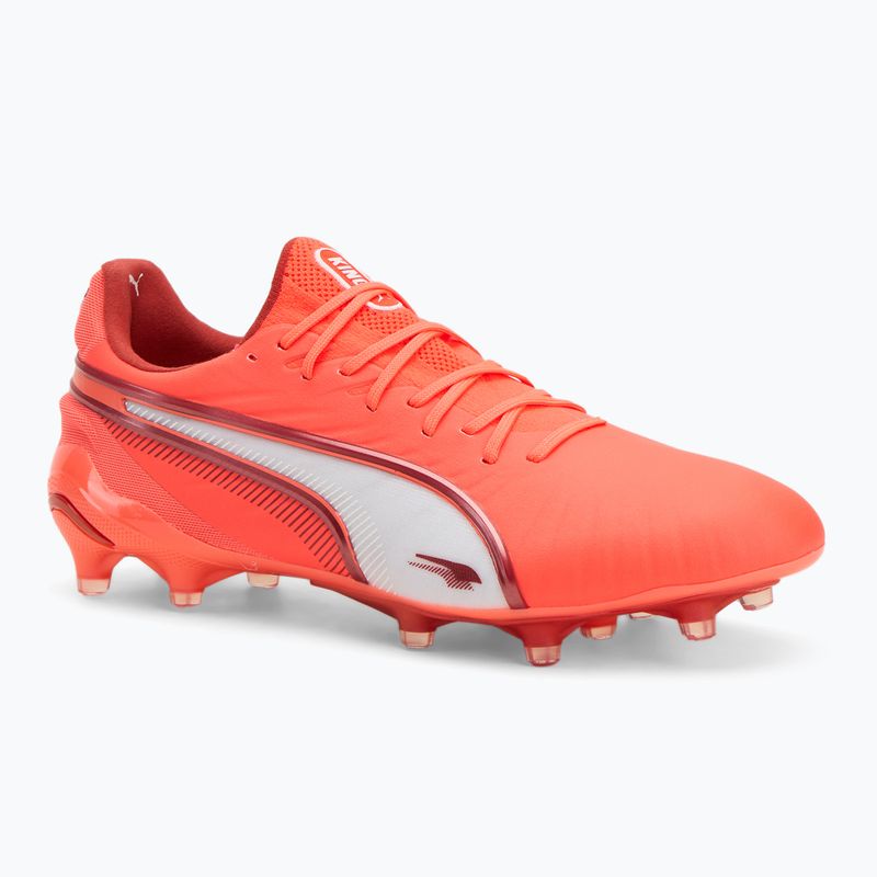 Кросівки футбольні чоловічі PUMA King Ultimate FG/AG glowing red/puma white/red fire