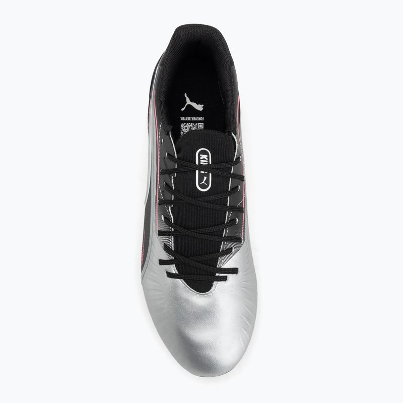 Кросівки футбольні чоловічі PUMA King Match FG/AG puma silver/puma black/sun struck/puma white 5