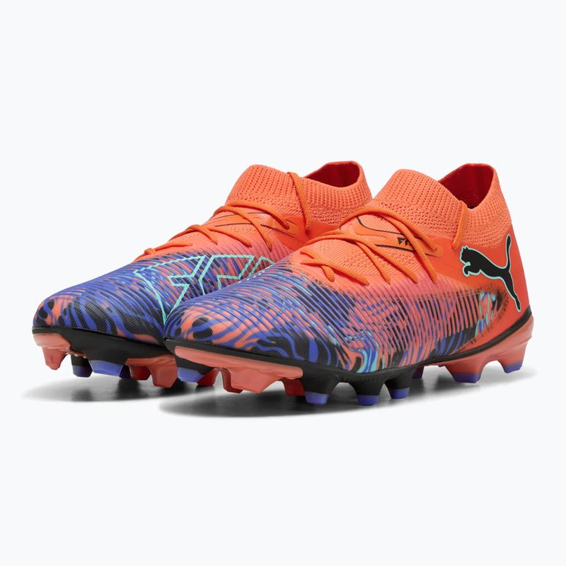 Кросівки футбольні чоловічі PUMA Future 8 Match Creativity FG/AG orange poppy/black/dark amethyst/electric peppermint 9