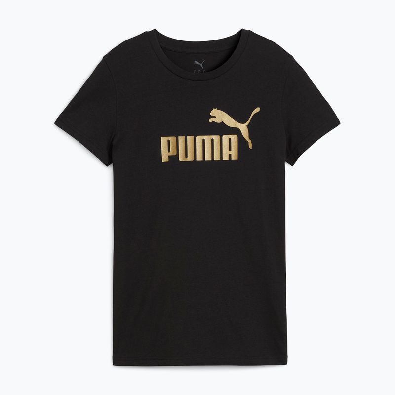 Футболка жіноча PUMA ESS Metallic No. 1 Logo Tee puma black/metallic gold