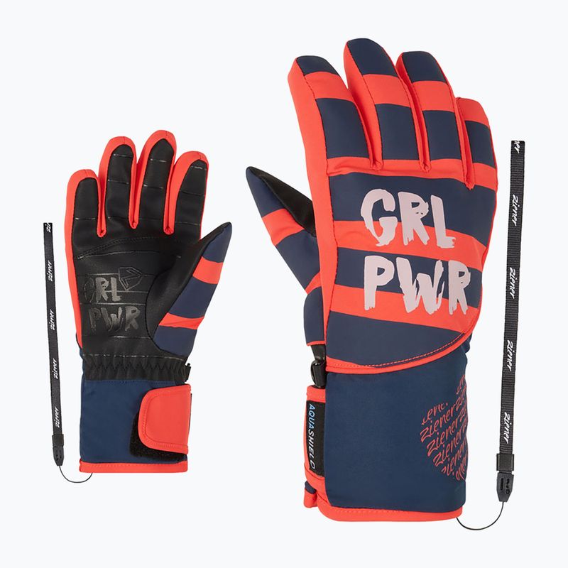 Рукавиці гірськолижні дитячі ZIENER Liwa Aquashield PR fiery red 7