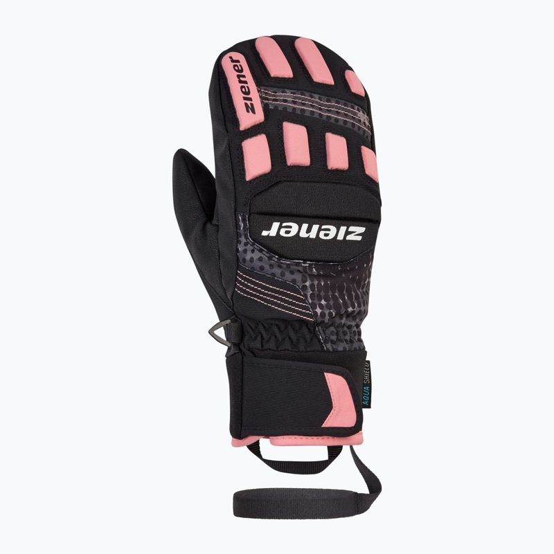 Рукавиці гірськолижні дитячі ZIENER Luron Aquashield PR Mitten black/pink vani 2