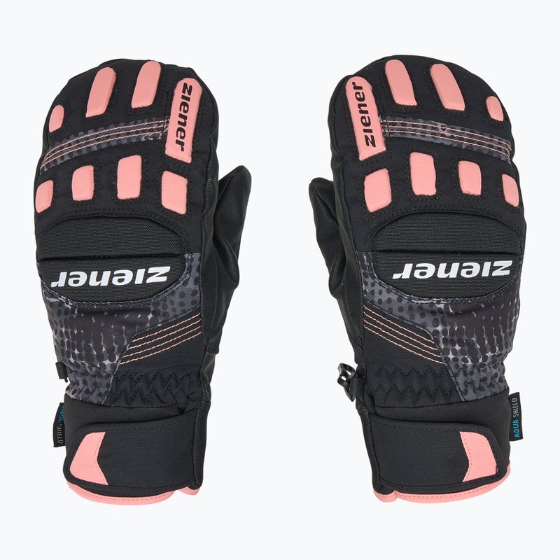 Рукавиці гірськолижні дитячі ZIENER Luron Aquashield PR Mitten black/pink vani 3