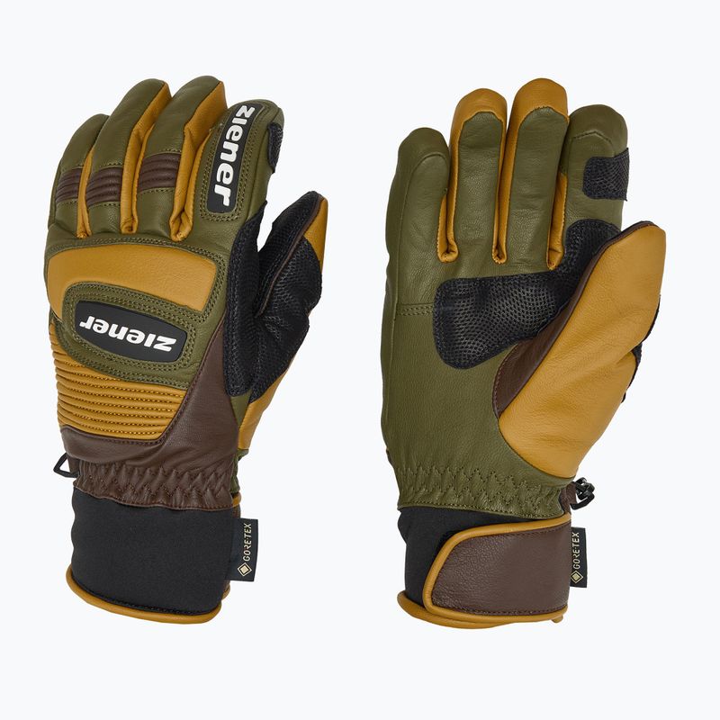 Рукавиці гірськолижні чоловічі ZIENER Guard GTX + Gore Grip PR alpine dark/brown