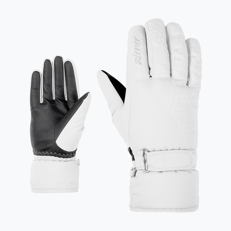 Рукавиці гірськолижні жіночі ZIENER Kisar Aquashield white 2