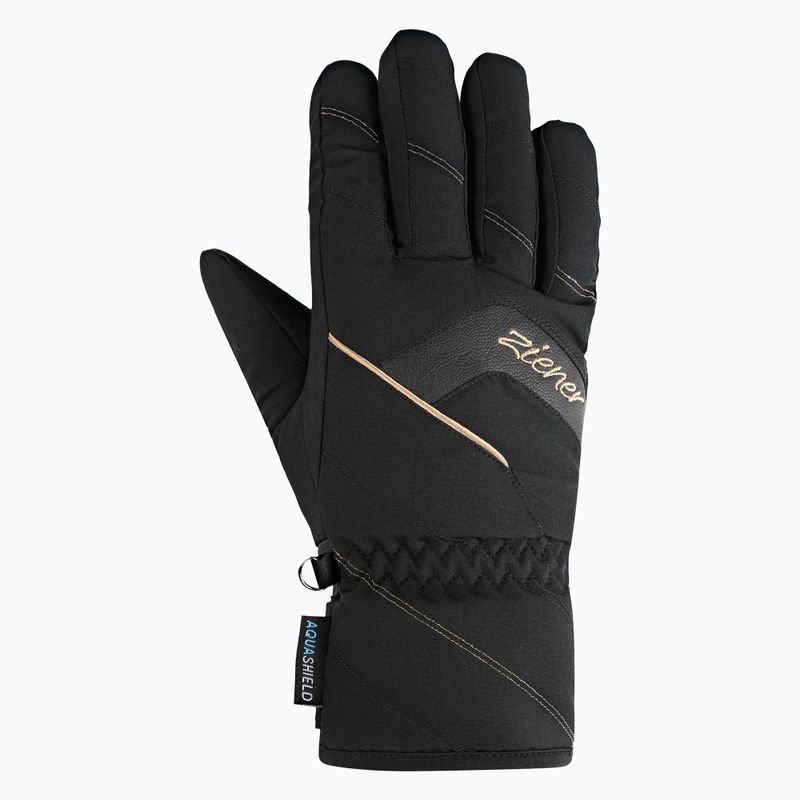 Рукавиці гірськолижні жіночі ZIENER Karion-Z AS black/gold 2