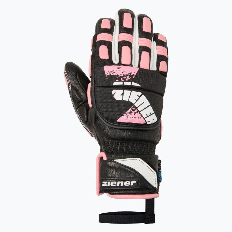Рукавиці гірськолижні дитячі Ziener Lanus-Z AS PR black/pink vanilla 2