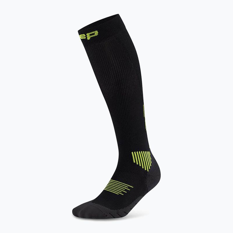 Шкарпетки компресійні жіночі CEP Run Tall 5.0 black/lime 2