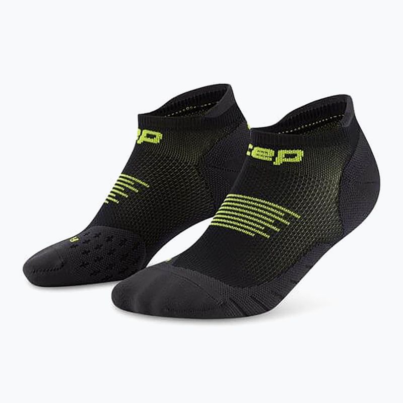 Шкарпетки компресійні жіночі CEP Run No Show 5.0 black/lime