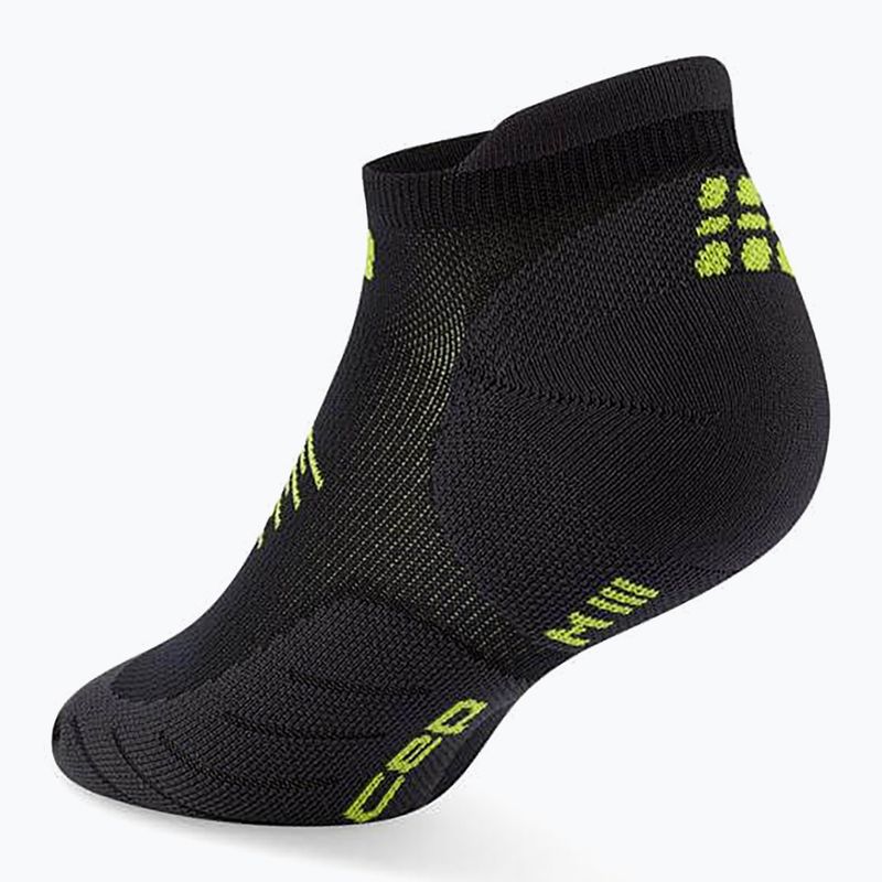 Шкарпетки компресійні жіночі CEP Run No Show 5.0 black/lime 3