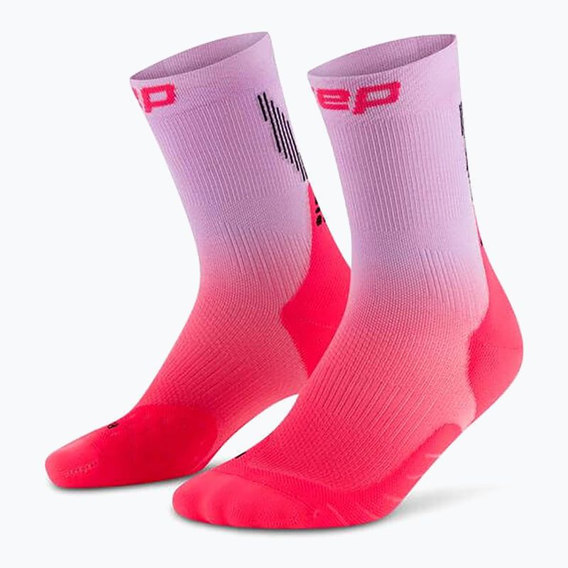 Шкарпетки компресійні жіночі CEP Run Edt. Gradient Mid Cut Compression 5.0 pink/lilac fade