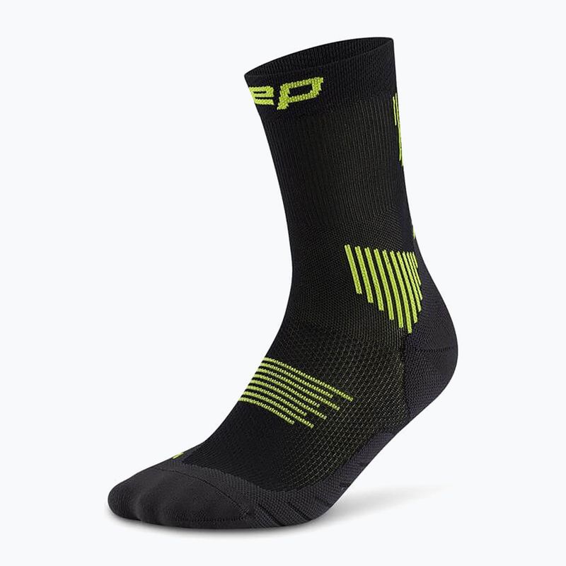 Шкарпетки компресійні чоловічі CEP Run Mid Cut 5.0 black/lime 2
