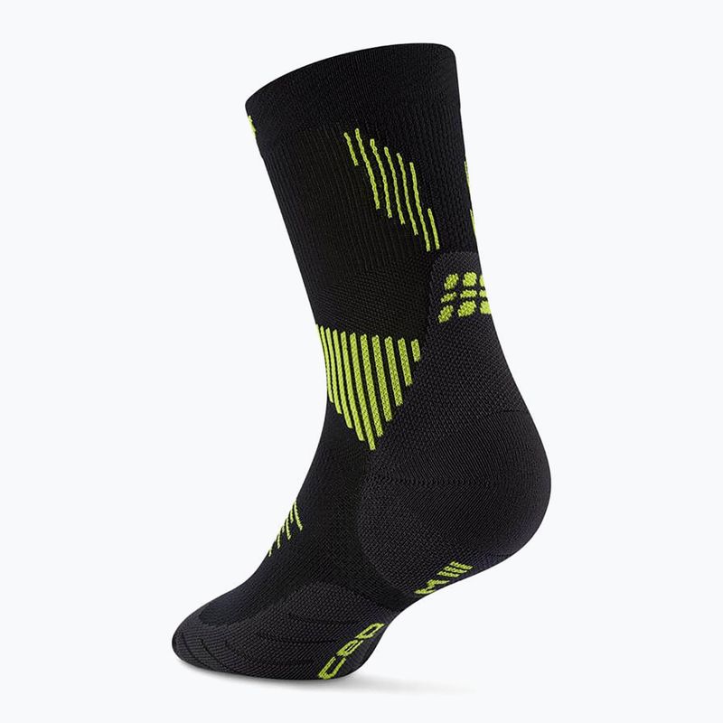 Шкарпетки компресійні чоловічі CEP Run Mid Cut 5.0 black/lime 3