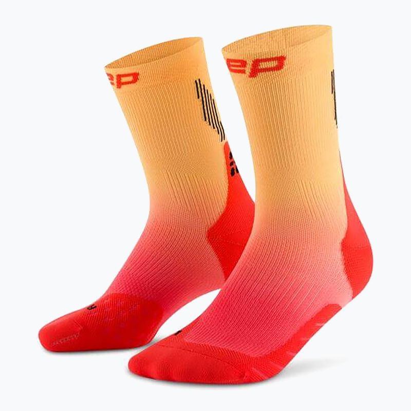 Шкарпетки компресійні чоловічі CEP Run Edt. Gradient Mid Cut Compression 5.0 red/marigold fade