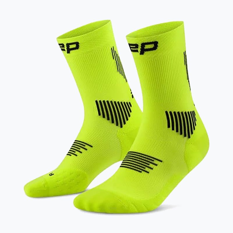 Шкарпетки компресійні чоловічі CEP Run Mid Cut 5.0 lime/black