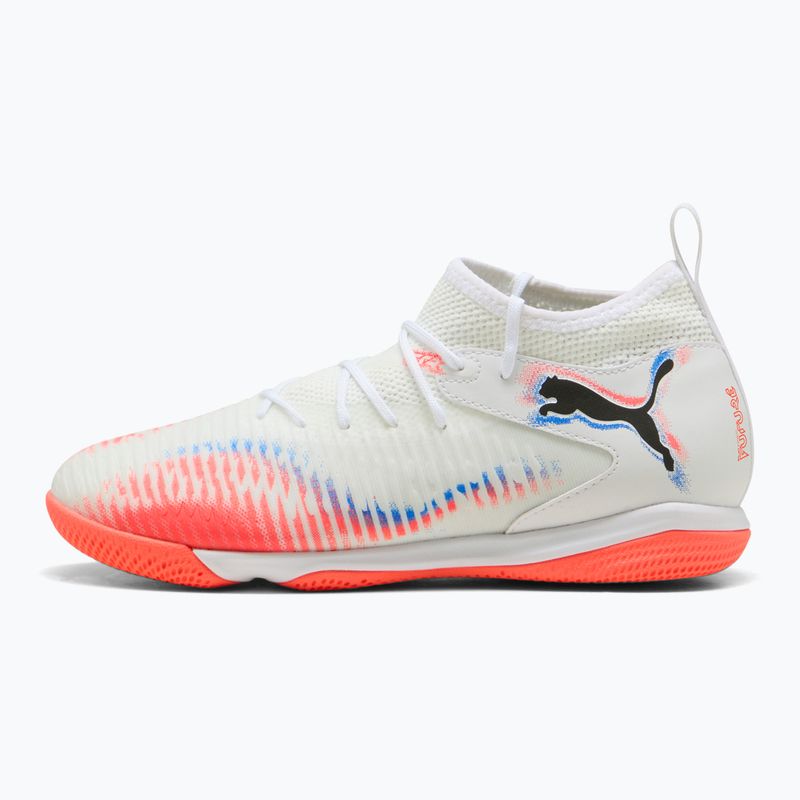 Дитячі футбольні бутси PUMA Future 8 Match It + Mid Jr білі / чорні / сяючі червоні