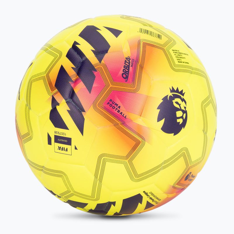 М'яч футбольний PUMA Orbita Match PL Lights FIFA Quality fluo yellow/multicolor розмір 5 2