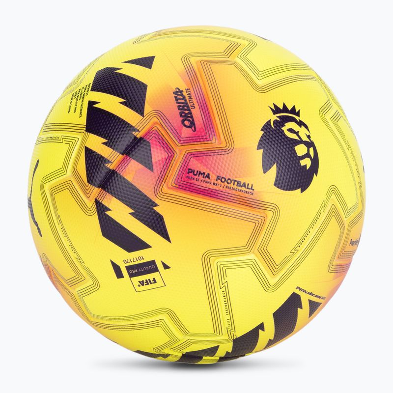 М'яч футбольний PUMA Orbita Ultimate PL Lights FIFA Quality fluo yellow/multicolor розмір 5 2