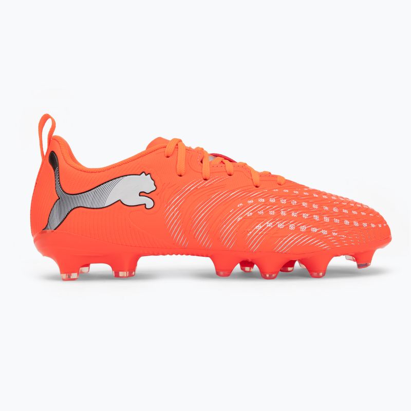 Кросівки футбольні дитячі PUMA Future 9 Play FG/AG Jr glowing red/puma white/puma black/puma silver 2