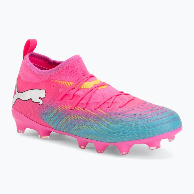 Кросівки футбольні дитячі PUMA Future 9 Match FG/AG Jr poison pink/puma wht/sun stream/bright aqua/puma blk