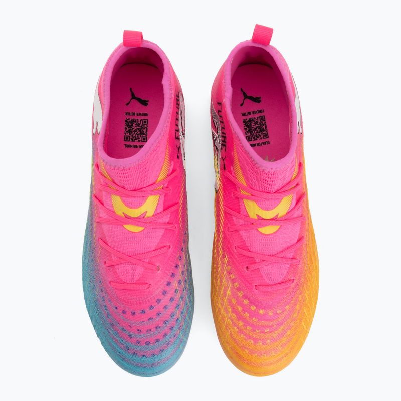 Кросівки футбольні дитячі PUMA Future 9 Match FG/AG Jr poison pink/puma wht/sun stream/bright aqua/puma blk 5