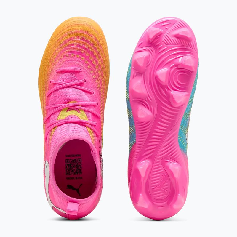 Кросівки футбольні дитячі PUMA Future 9 Match FG/AG Jr poison pink/puma wht/sun stream/bright aqua/puma blk 3