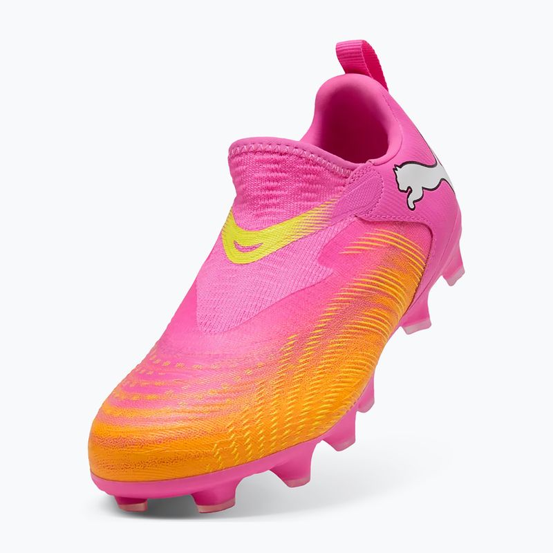 Кросівки футбольні дитячі PUMA Future 9 Match LL FG/AG Jr poison pink/puma wht/sun stream/bright aqua/puma blk 3