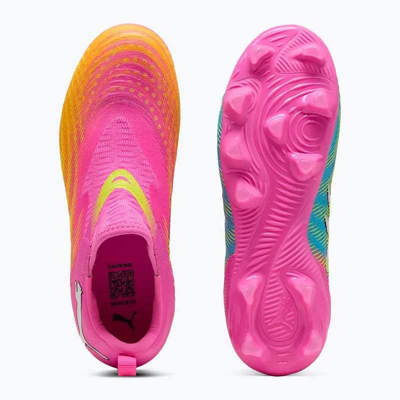 Кросівки футбольні дитячі PUMA Future 9 Match LL FG/AG Jr poison pink/puma wht/sun stream/bright aqua/puma blk 4