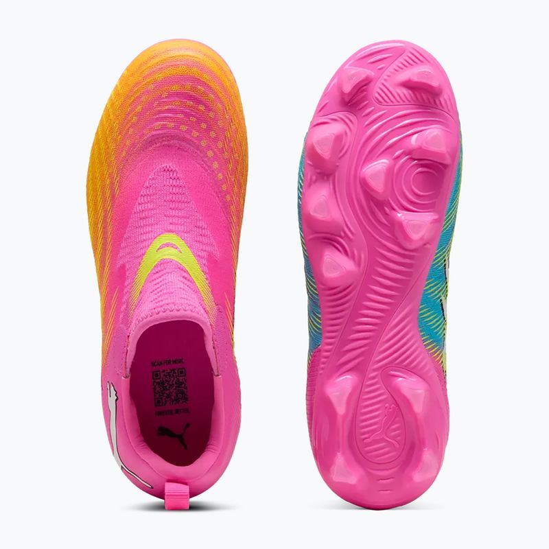 Кросівки футбольні дитячі PUMA Future 9 Match LL FG/AG Jr poison pink/puma wht/sun stream/bright aqua/puma blk 6