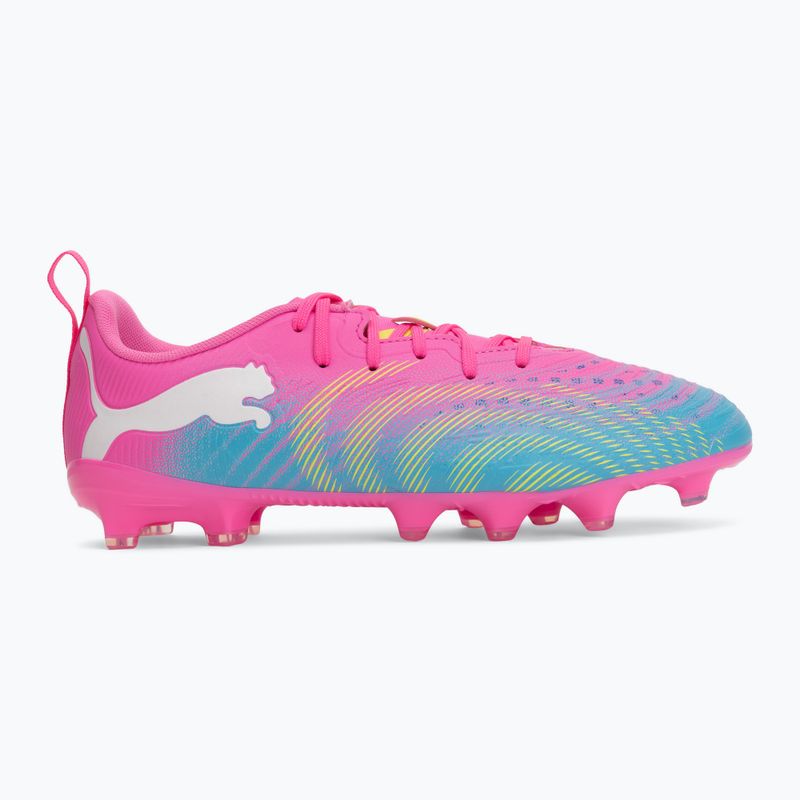 Кросівки футбольні дитячі PUMA Future 9 Play FG/AG Jr poison pink/puma wht/sun stream/bright aqua/puma blk 2