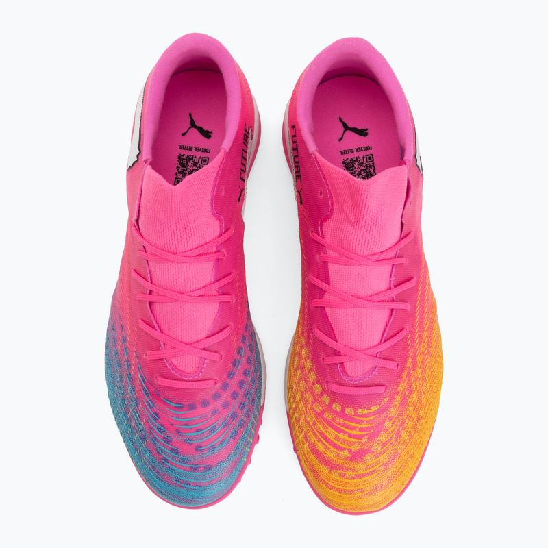 Кросівки футбольні PUMA Future 9 Match Fusion TT poison pink/puma wht/sun stream/bright aqua/puma blk 5