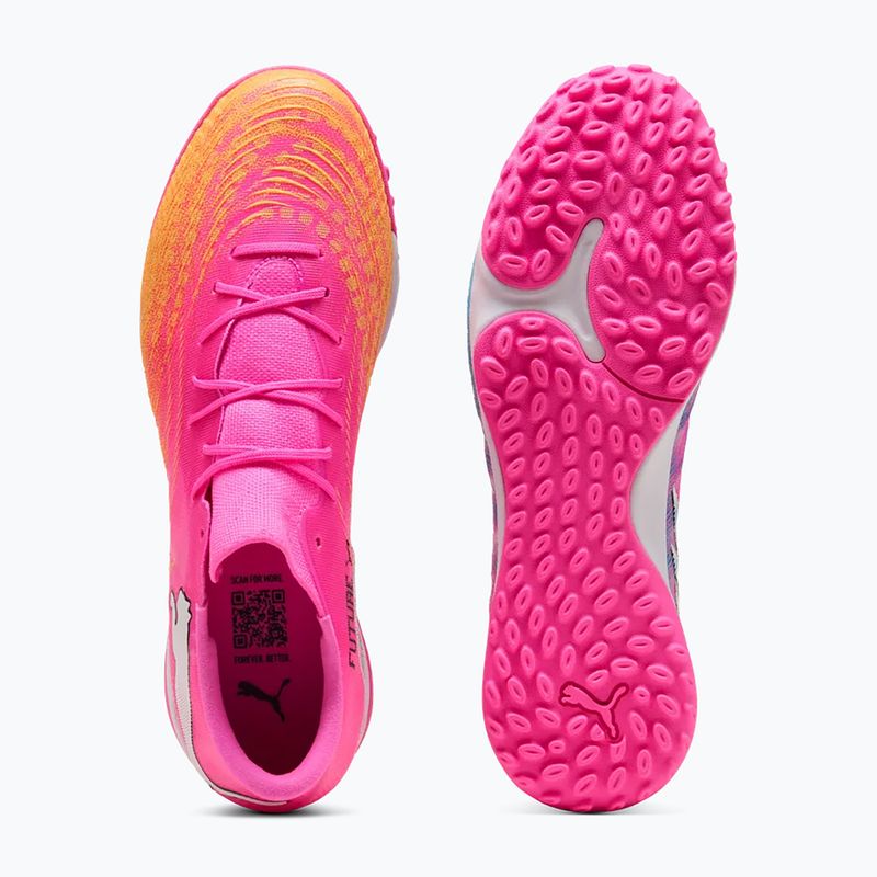 Кросівки футбольні PUMA Future 9 Match Fusion TT poison pink/puma wht/sun stream/bright aqua/puma blk 3