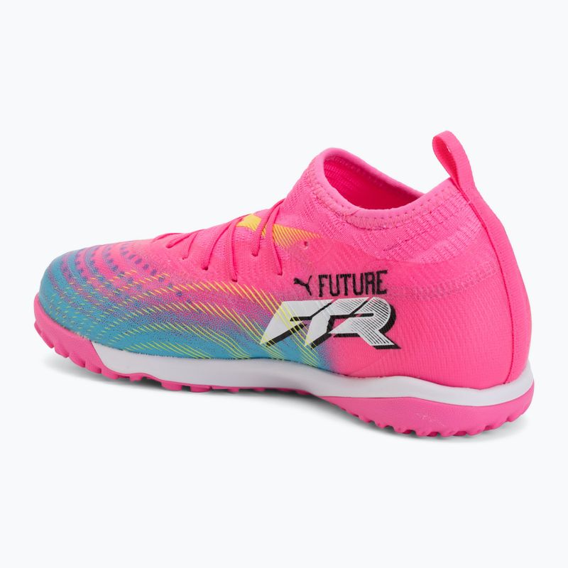 Кросівки футбольні дитячі PUMA Future 9 Match TT + Mid Jr poison pink/puma wht/sun stream/bright aqua/puma blk 3
