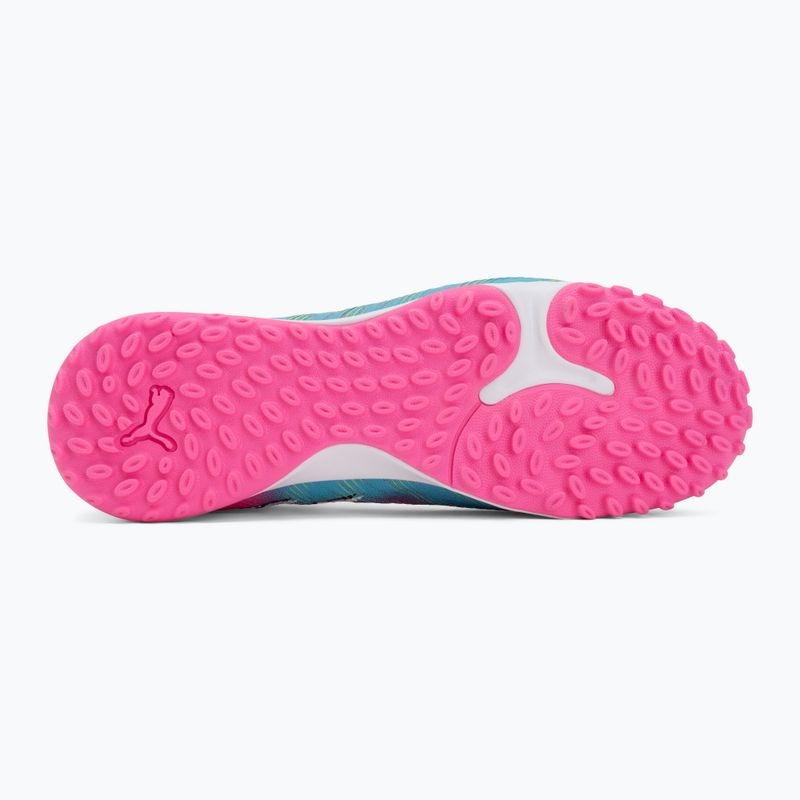 Кросівки футбольні дитячі PUMA Future 9 Match TT + Mid Jr poison pink/puma wht/sun stream/bright aqua/puma blk 4